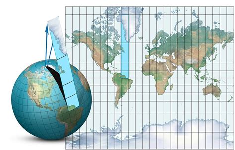 Mercator Map Projection, Diagram Photograph by Claus Lunau