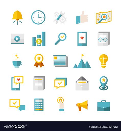 Modern flat business icons Royalty Free Vector Image