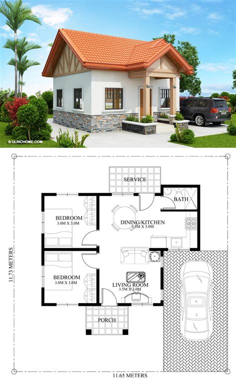 2 Bedroom Bungalow House Plan And Design - Home Design Ideas