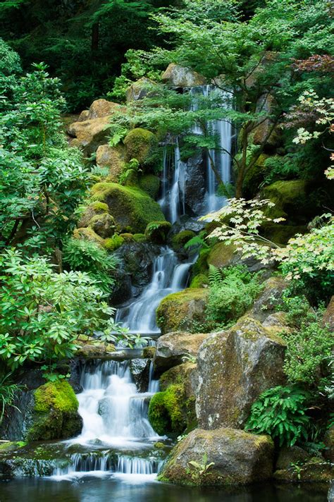 Waterfall, Portland Japanese Garden | Dave Wilson Photography