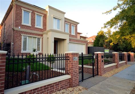 Brick front fence | Brick exterior house, Brick fence, House fence design