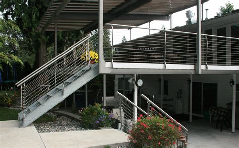 Stainless Steel Patio Railing with Galvanized Stairs – S.T.I Steeltec Industries Ltd