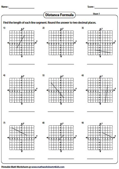 Length of a Line Segment Worksheets