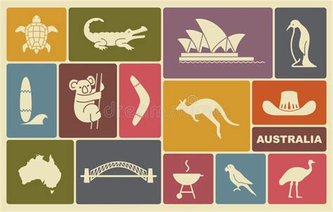 Australian icons stock vector. Illustration of graphic - 65596901