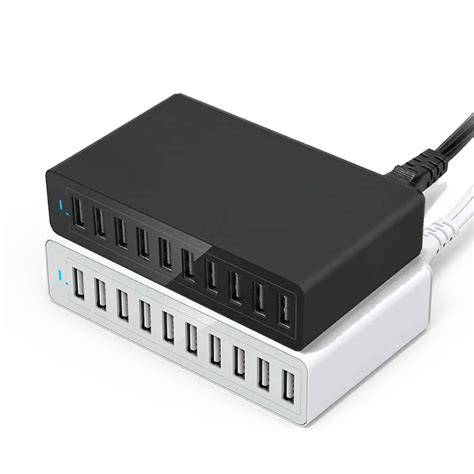 Universal 10 Port Multi USB Charger Adapter 60W USB Fast Wall Charger USB Charging Station Dock ...