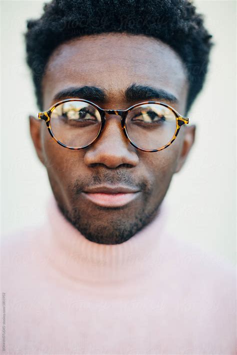 "Closeup Portrait Of A Black Man Wearing A Modern Glasses." by Stocksy Contributor "BONNINSTUDIO ...