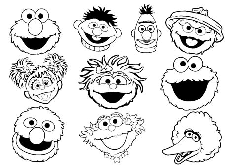 Sesame Street Characters Coloring Page - Free Printable Coloring Pages