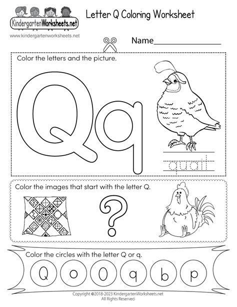 Letter Q Coloring Worksheet - Free Printable, Digital, & PDF