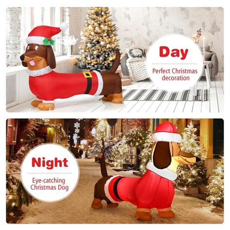 WELLFOR 3.6-ft Lighted Dog Christmas Inflatable HYZ22881US at Lowes.com