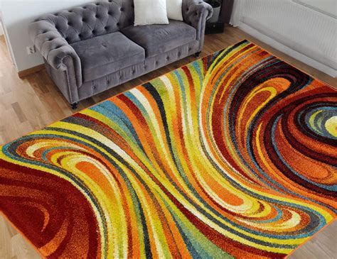 HR-Colorful Rainbow Area Rug 5x7 Rugs for Living Room Décor 2020 Rug Trends Bright Multi Modern ...