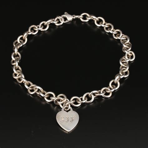 Tiffany & Co. Sterling Rolo Chain Link Necklace with Heart Charm | EBTH