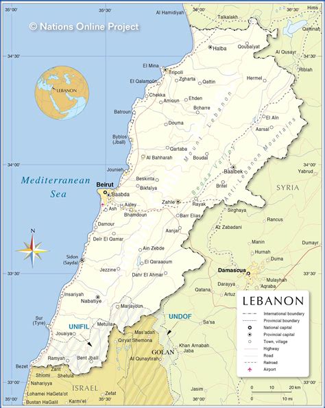 Political Map of Lebanon - Nations Online Project