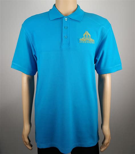 100% Cotton material polo shirts with company logo embroidery, custom made company staff uniforms