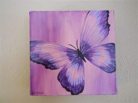 Original Purple Butterfly Painting on Canvas | Butterfly painting, Butterfly art painting ...