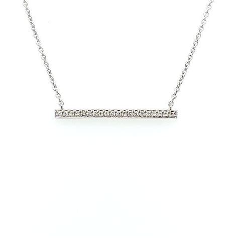 White Gold Diamond Bar Necklace | A. T. Thomas Jewelers | Jewelry Store | Lincoln, NE