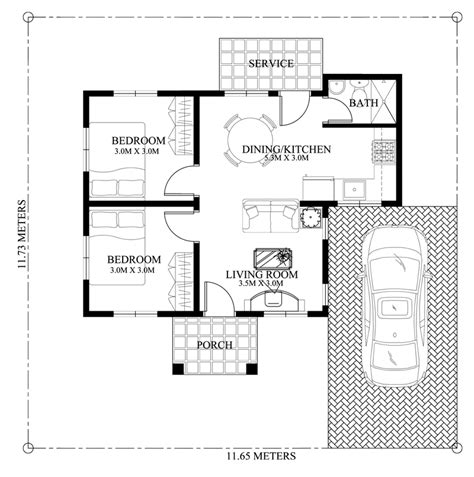 Peralta – 2 Bedroom Bungalow House Design | Pinoy ePlans