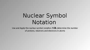 Nuclear Symbol Notation (Chemistry PowerPoint) by Science and Maths