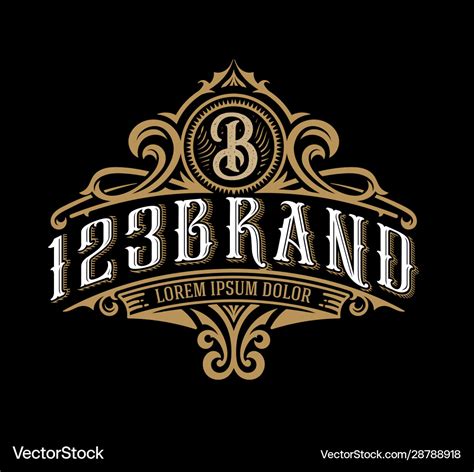 Vintage luxury logo template design for label Vector Image