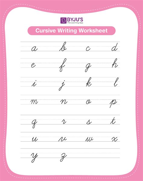 Cursive Letter A to Z | Free Cursive Writing A to Z Capital and Small Letters Pdf