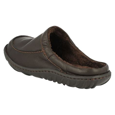 Mens Clarks Kite Vasa Leather Mule Slippers | eBay