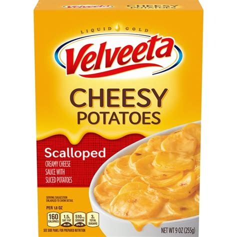 Velveeta Cheesy Scalloped Sliced Potatoes with Creamy Cheese Sauce, 9 oz Box - Walmart.com ...