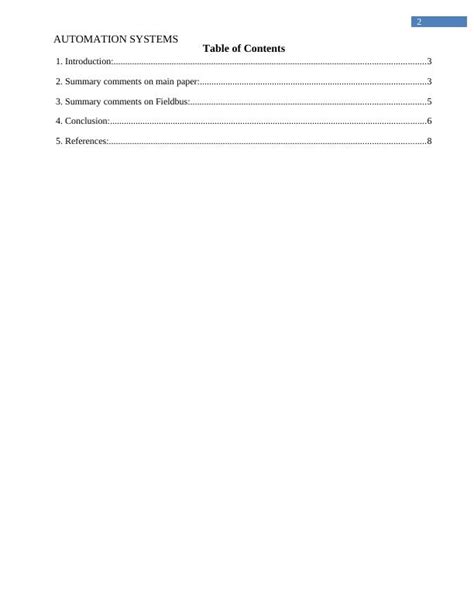 Report on Fieldbus Types and Instrumentation Technologies