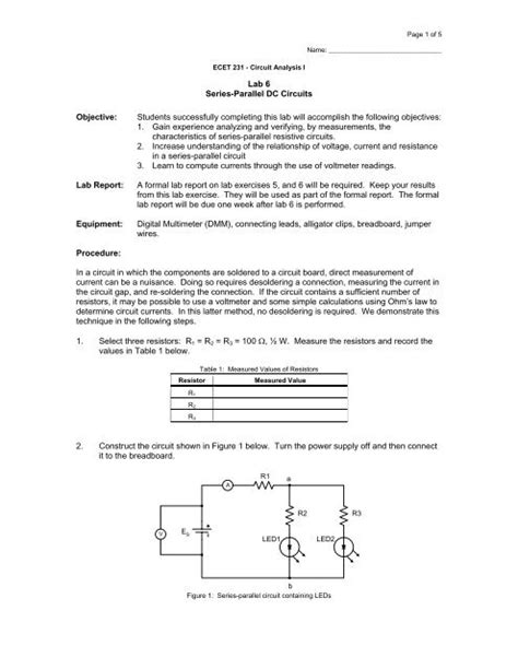 Series Parallel Circuit Experiment Conclusion - Wiring Diagram Digital