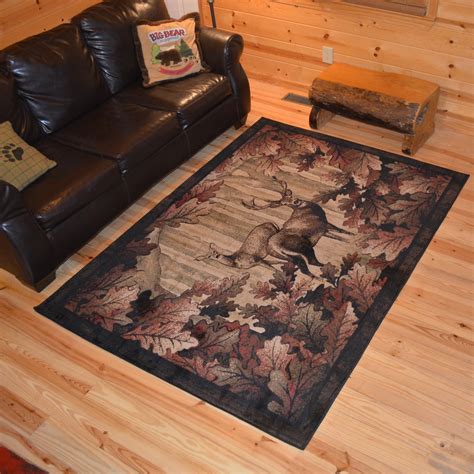 Rug Empire Rustic Lodge Deer Hunt Cabin Black Multi Area Rug - 7'10 x 9'10 - Walmart.com ...