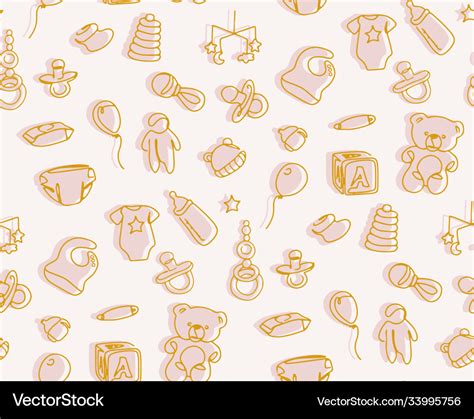 Newborn baby pattern design neutral baby kid Vector Image