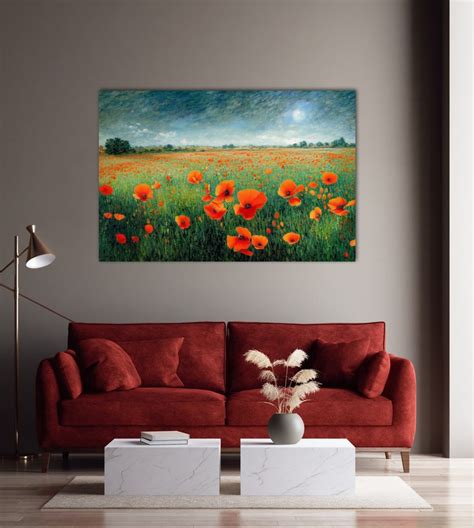 Claude Monet Wild Poppies Set of 2 Original Art Created by Enzo Inspired by Claude Monet Wild ...