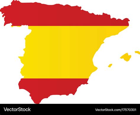 Spain Map With Flag