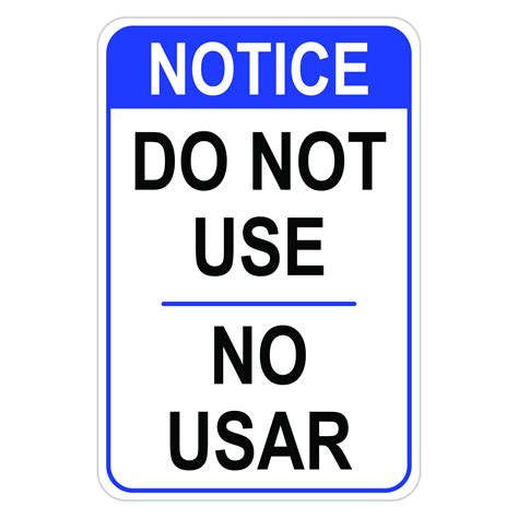 Do Not Use Sign Printable