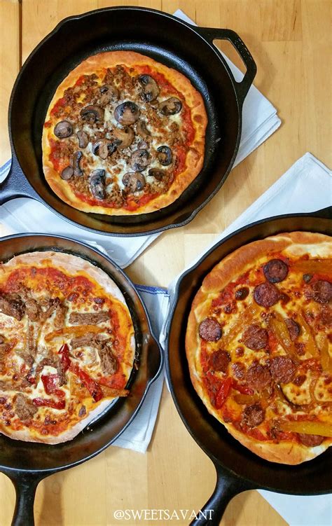 2 Ingredient Pizza Dough Cast Iron Skillet Pizza - Sweet Savant