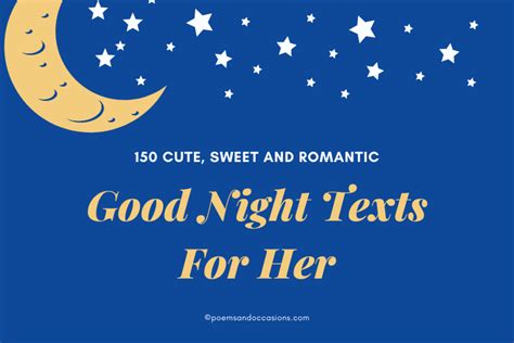 150 Sweet Good Night Texts For Her, Straight From The Heart | Poems and Occasions