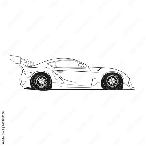 Car outline coloring pages vector Stock Photo | Adobe Stock