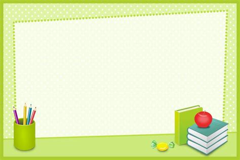 Colorful Classroom Poster with Apple, Books, and Pencils