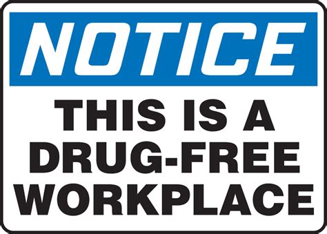 This Is A Drug-Free Workplace OSHA Notice Safety Sign MADM892