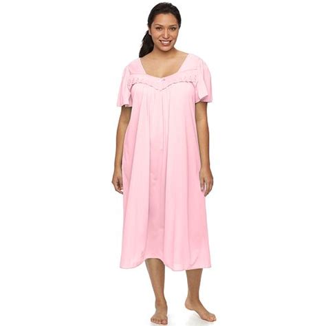 Plus Size Miss Elaine Essentials Pajamas: Long Tricot Nightgown