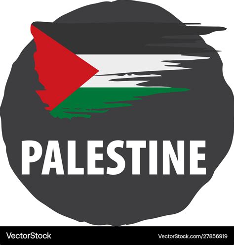 Palestine flag on a white Royalty Free Vector Image