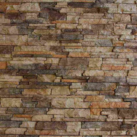 Faux Stacked Stone Panels - Stacked stones faux siding panels cover a large area.