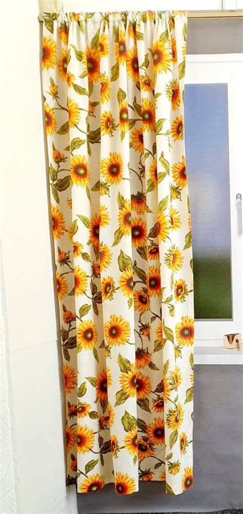 Sunflower curtains panels Kitchen curtains Bedroom curtains | Etsy