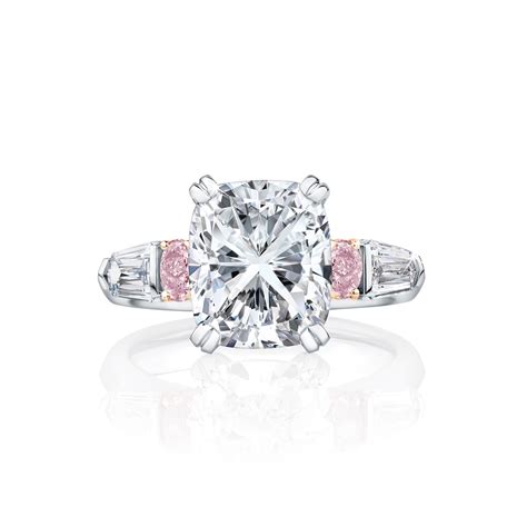 Isleen Platinum and Rose Gold 5ct Cushion Diamond Ring with Argyle Pink Diamonds™ - Fine ...