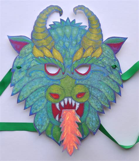 Dragon Mask, Paper Dragon, Halloween Dragon - Etsy