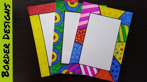 Britto, Border designs on paper, border designs, project work designs, borders for projects