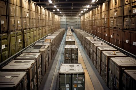 Nuclear Waste Storage Facility, with Rows of Metal Containers and Heavy Security Stock Image ...