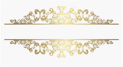 Decorative Line Gold Png Transparent Images - Elegant Gold Border Design, Png Download ...