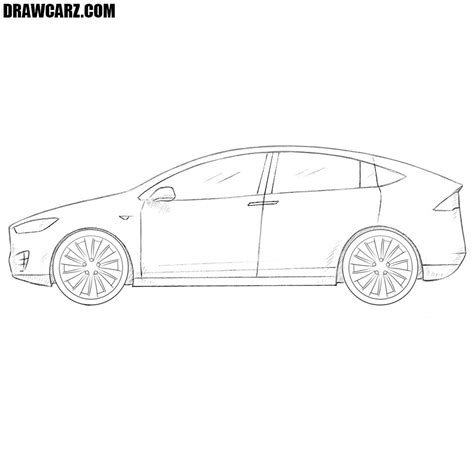 How to Draw a Tesla Model X