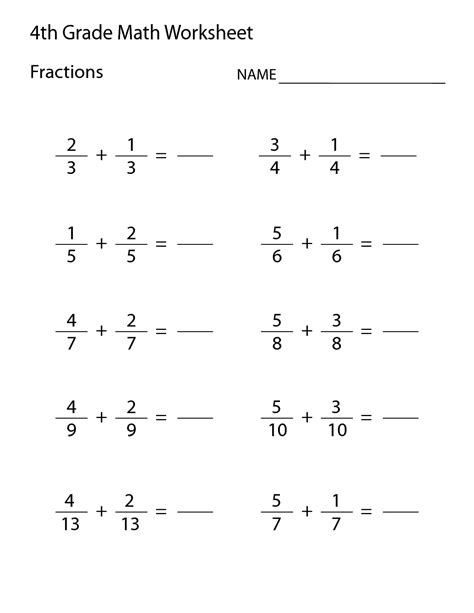 Grade 6 Math Worksheets Fractions