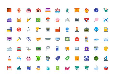 100 Free Flat Color Icons - GraphicsFuel