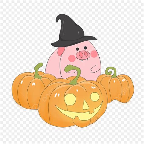 Cartoon Hand Painted Halloween Lovely, Piggy, Little Pig, Pig PNG Transparent Clipart Image and ...